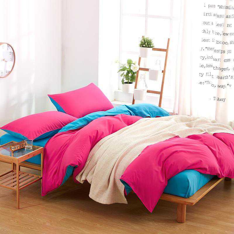 Luxury Reversible Shocking Pink And Bright Blue Duvet Set