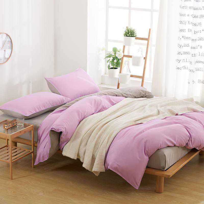 Luxury Reversible Pinkish Purple And Grey Duvet Set