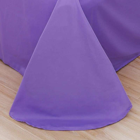 Exotic Embellish Cross Pleated Duvet Set - Purple