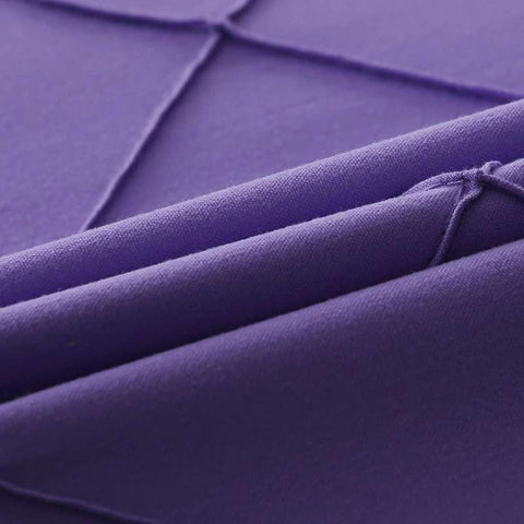 Exotic Embellish Cross Pleated Duvet Set - Purple