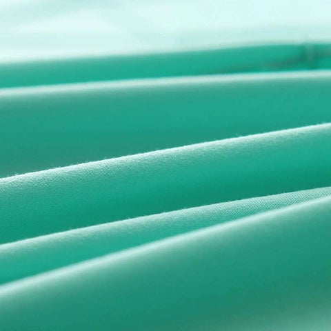 Exotic Embellish Cross Pleated Duvet Set - Aqua Green
