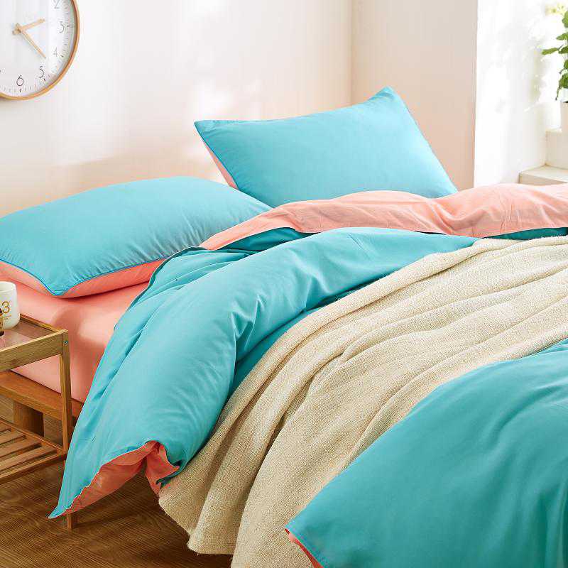 Luxury Reversible Sea Green And Pink Duvet Set