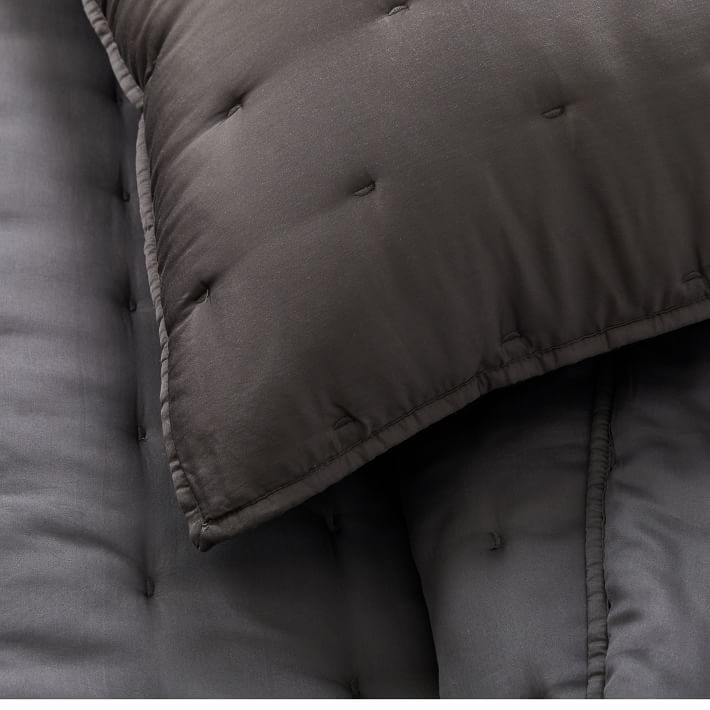 Velvet Bedspread Charcoal Grey