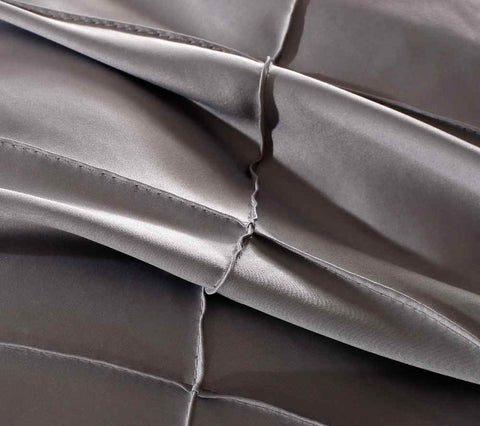 Exotic Embellish Cross Pleated Duvet Set - Silver Grey