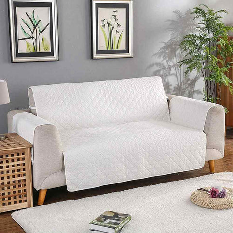 Quilted Sofa covers Non-slip - White
