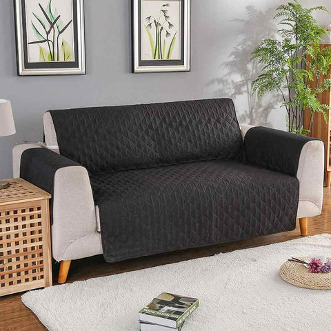 Quilted Sofa covers Non-slip - Black