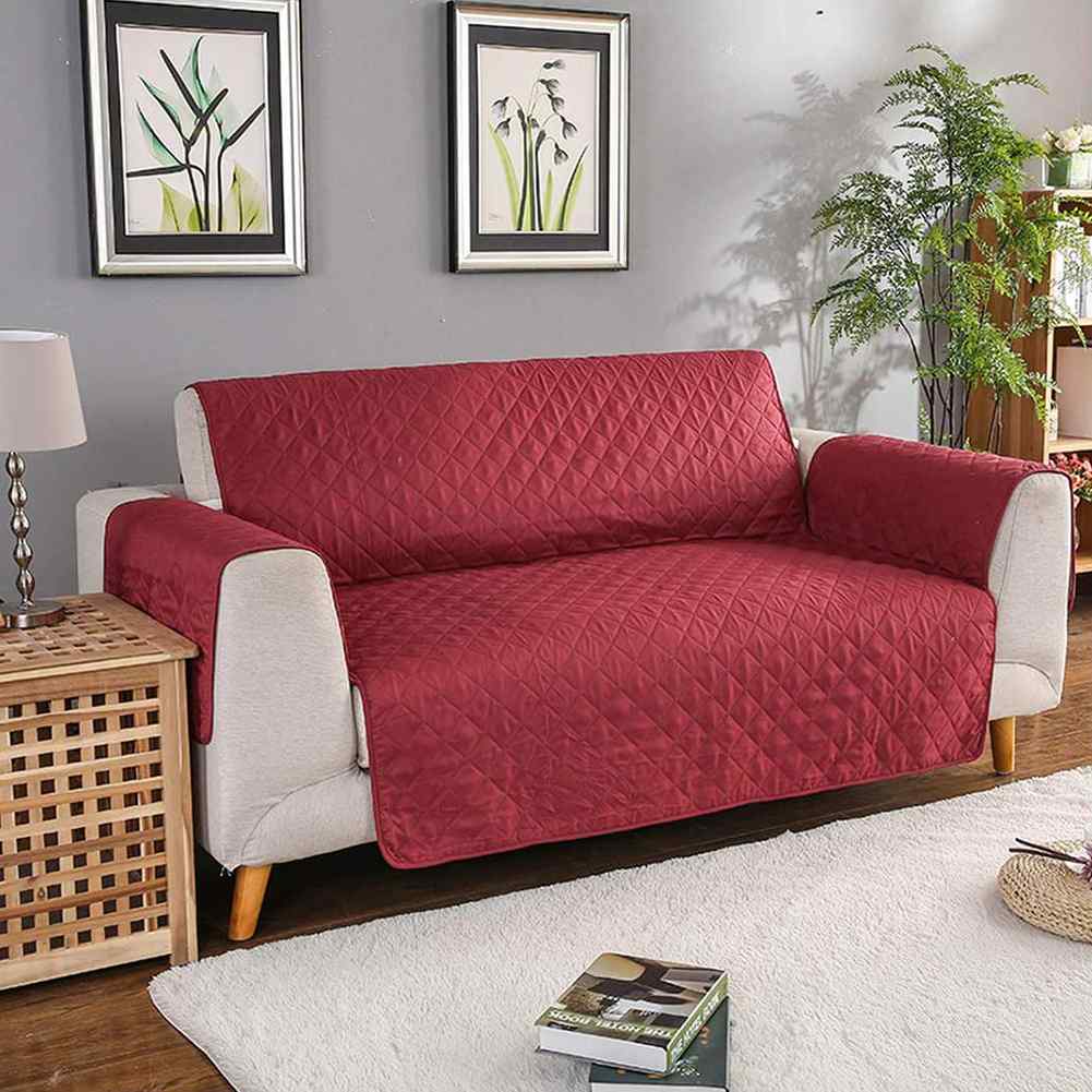 Quilted Sofa covers Non-slip - Maroon