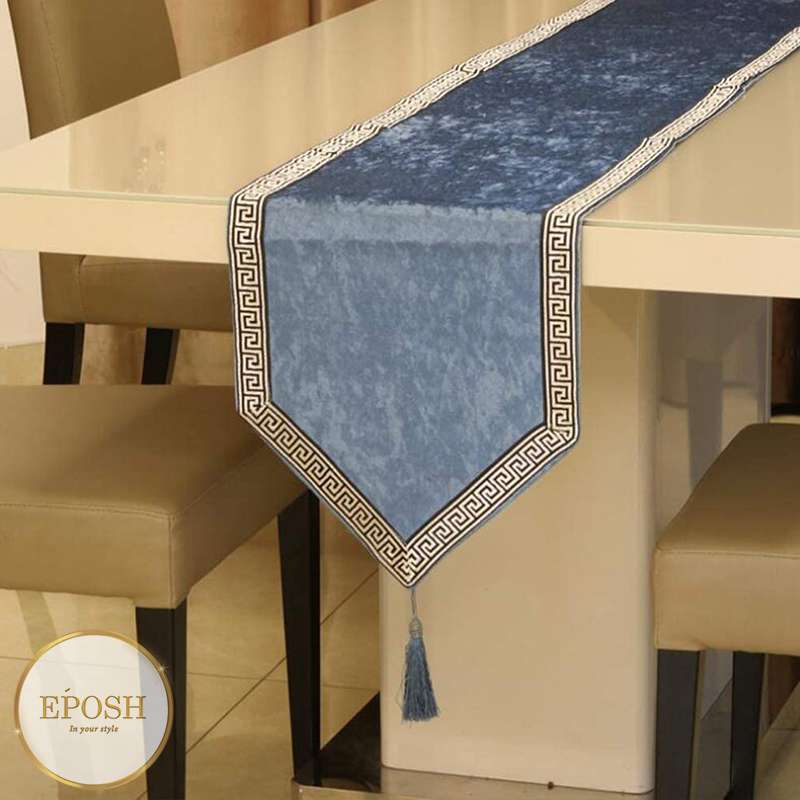 Velvet Table Runner Grey 03