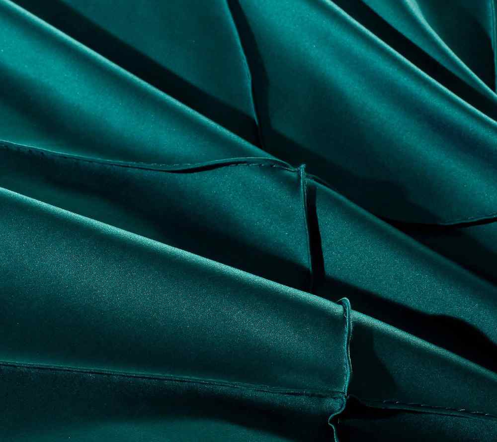 Exotic Embellish Cross Pleated Duvet Set - Teal