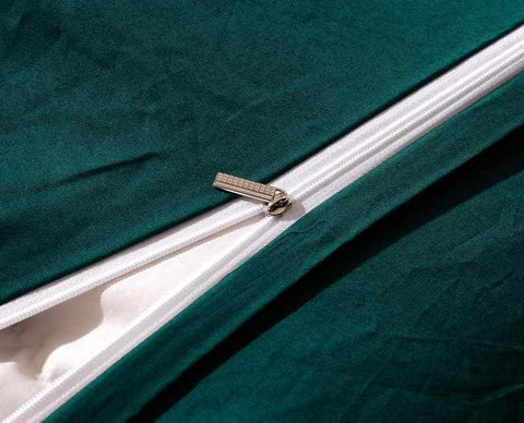 Exotic Embellish Cross Pleated Duvet Set - Teal