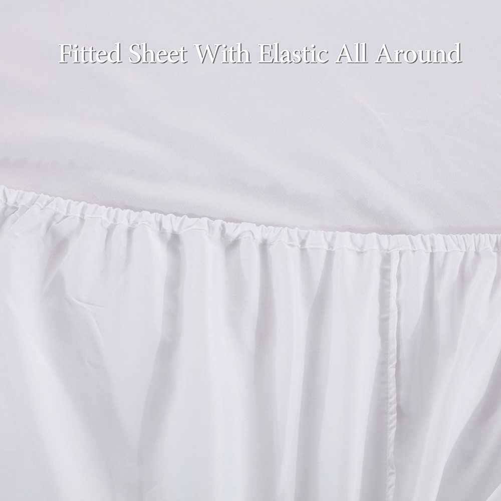 Rich Cotton Fitted Sheet with Pillow covers - White