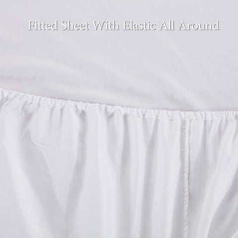 Rich Cotton Fitted Sheet with Pillow covers - White