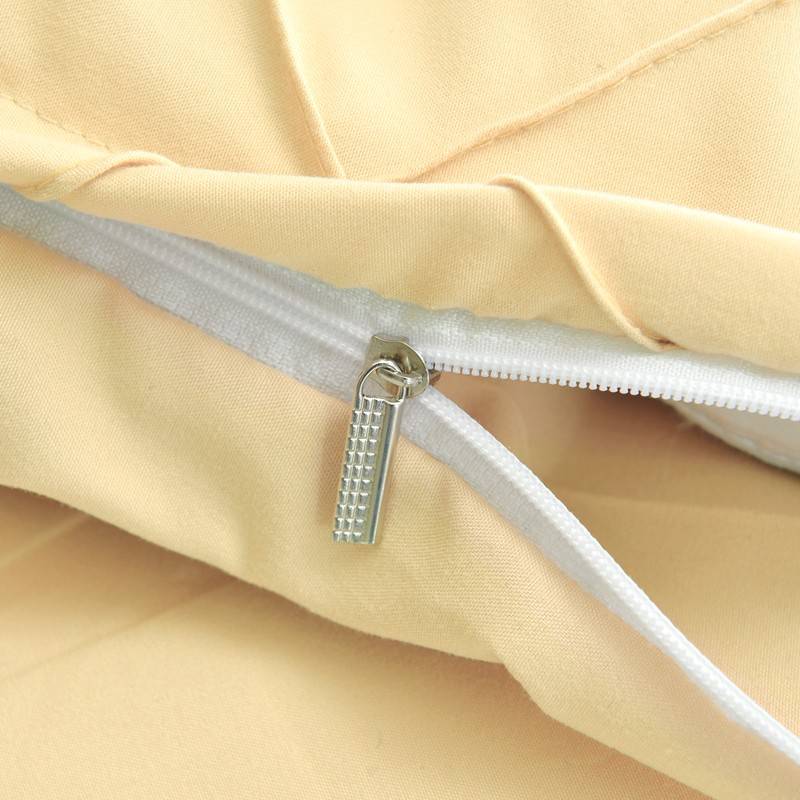 Exotic Embellish Cross Pleated Duvet Set - Daisy Yellow