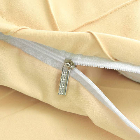 Exotic Embellish Cross Pleated Duvet Set - Daisy Yellow
